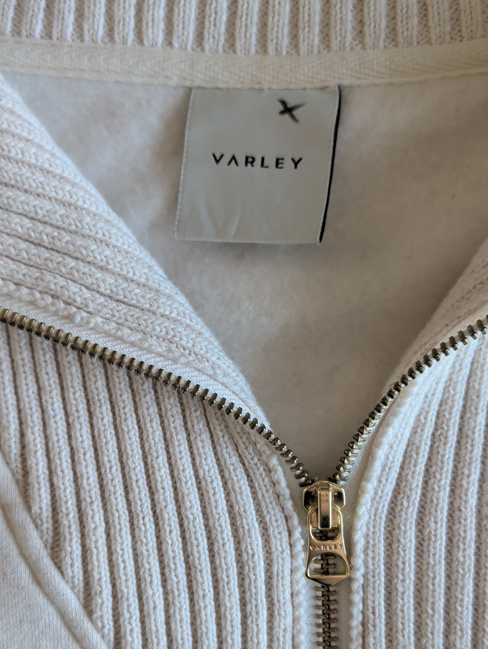 Varley Alisa Zip Through Long Sleeve Oatmeal Colorway Women's Size Large - Picture 5 of 12